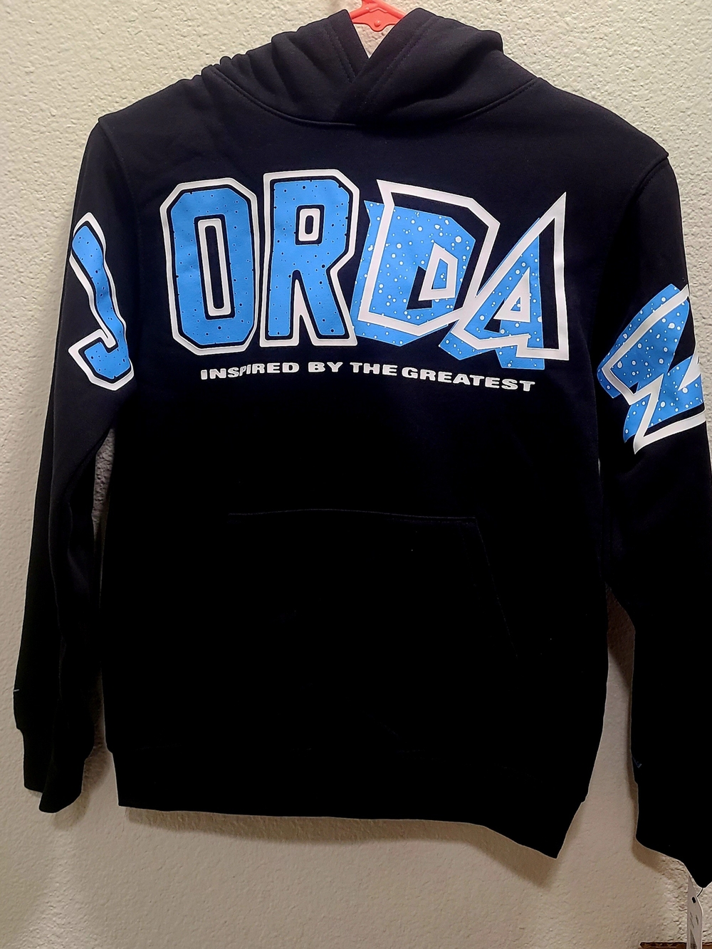 Jordan Black Hoodie with Light Blue Logo